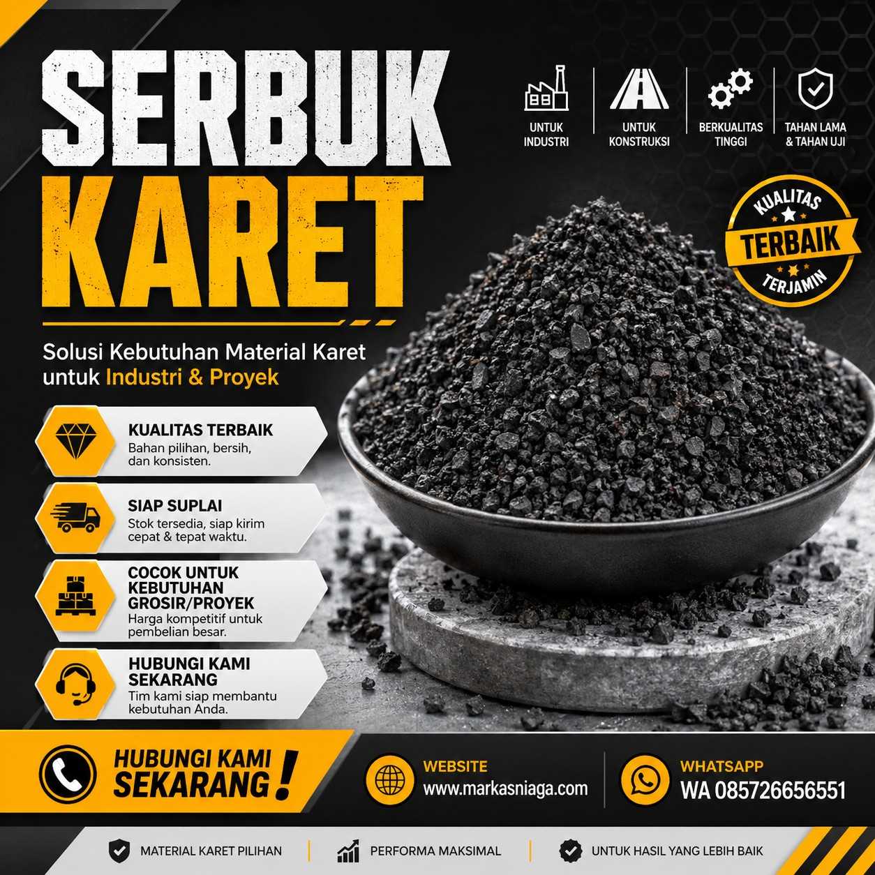Supplier Serbuk Karet untuk Kebutuhan Industri, Proyek, dan Pengadaan
