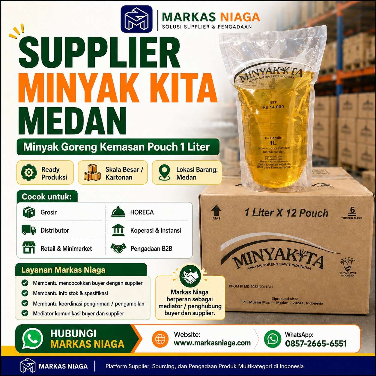 Jual Minyak Kita 1 Liter Medan – Solusi Pasokan Minyak Goreng Kemasan untuk Usaha