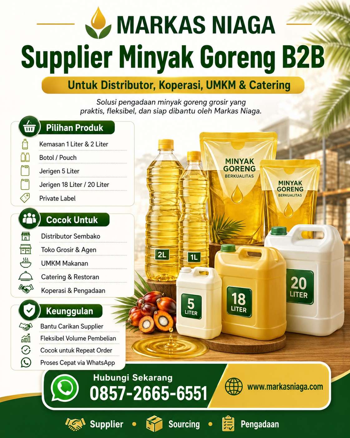 Supplier Minyak Goreng B2B untuk Distributor, UMKM & Catering | Markas Niaga
