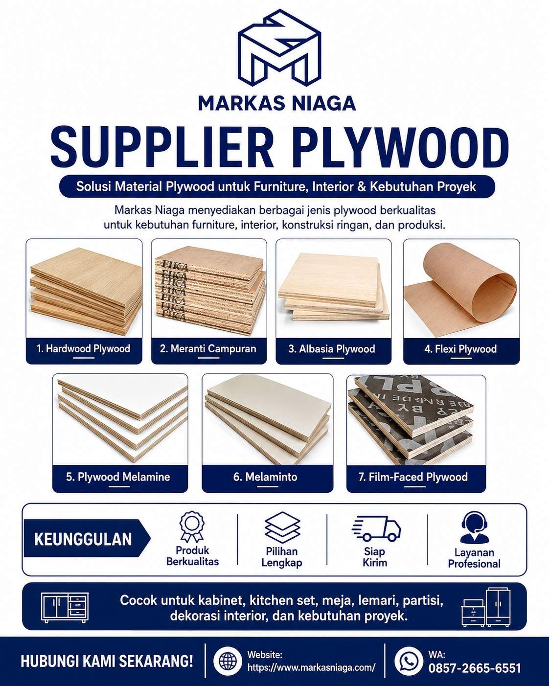 Supplier Plywood untuk Furniture & Interior | Hardwood, Meranti, Albasia – Markas Niaga